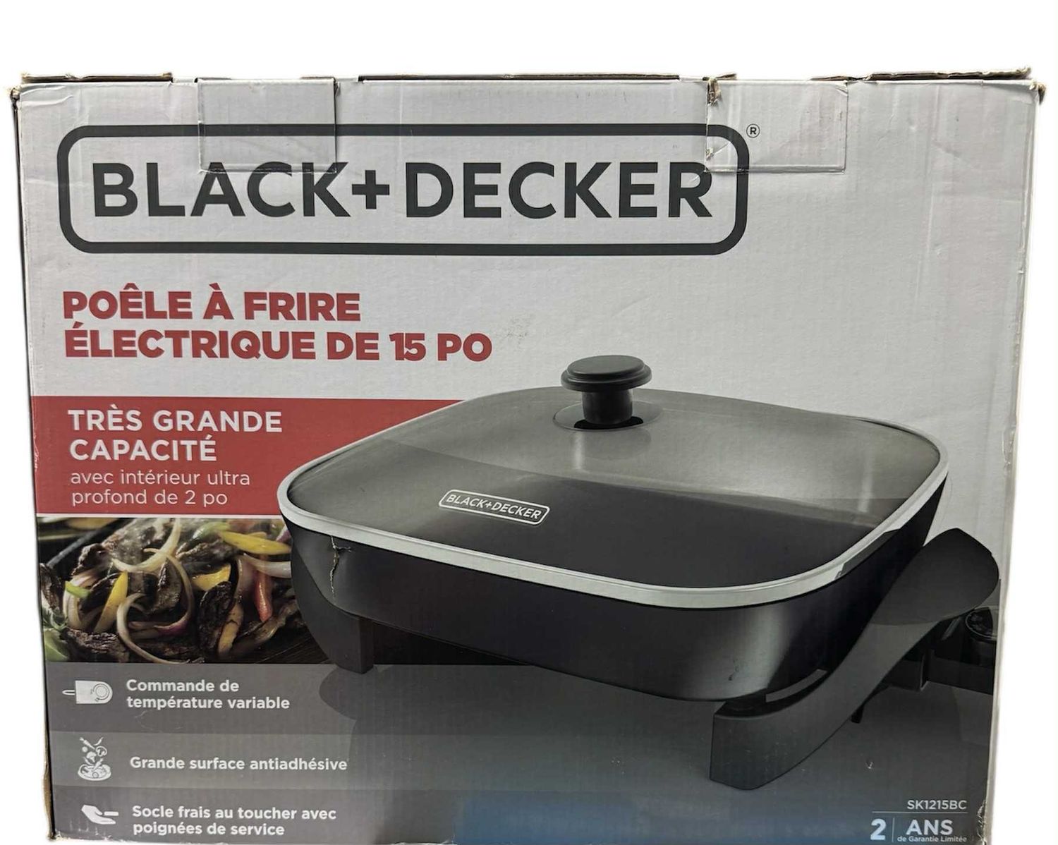 black + decker poêle a frire 15 pouce neuf boite ouverte