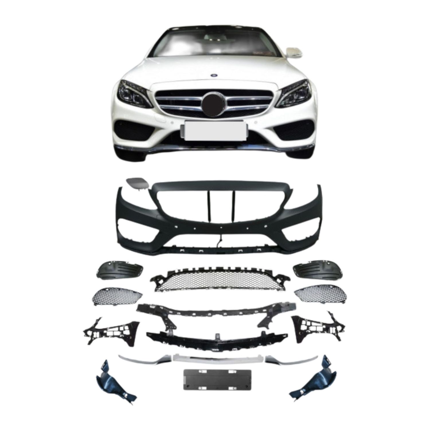 Bumper Complete Front W205 P/F for Mercedes-Benz C-Class