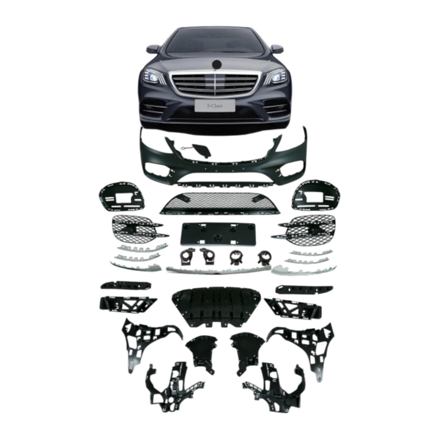 Bumper Complete Front W222 F/L AMG for Mercedes-Benz S-CLASS, Alternate Variantations: W/ PDC