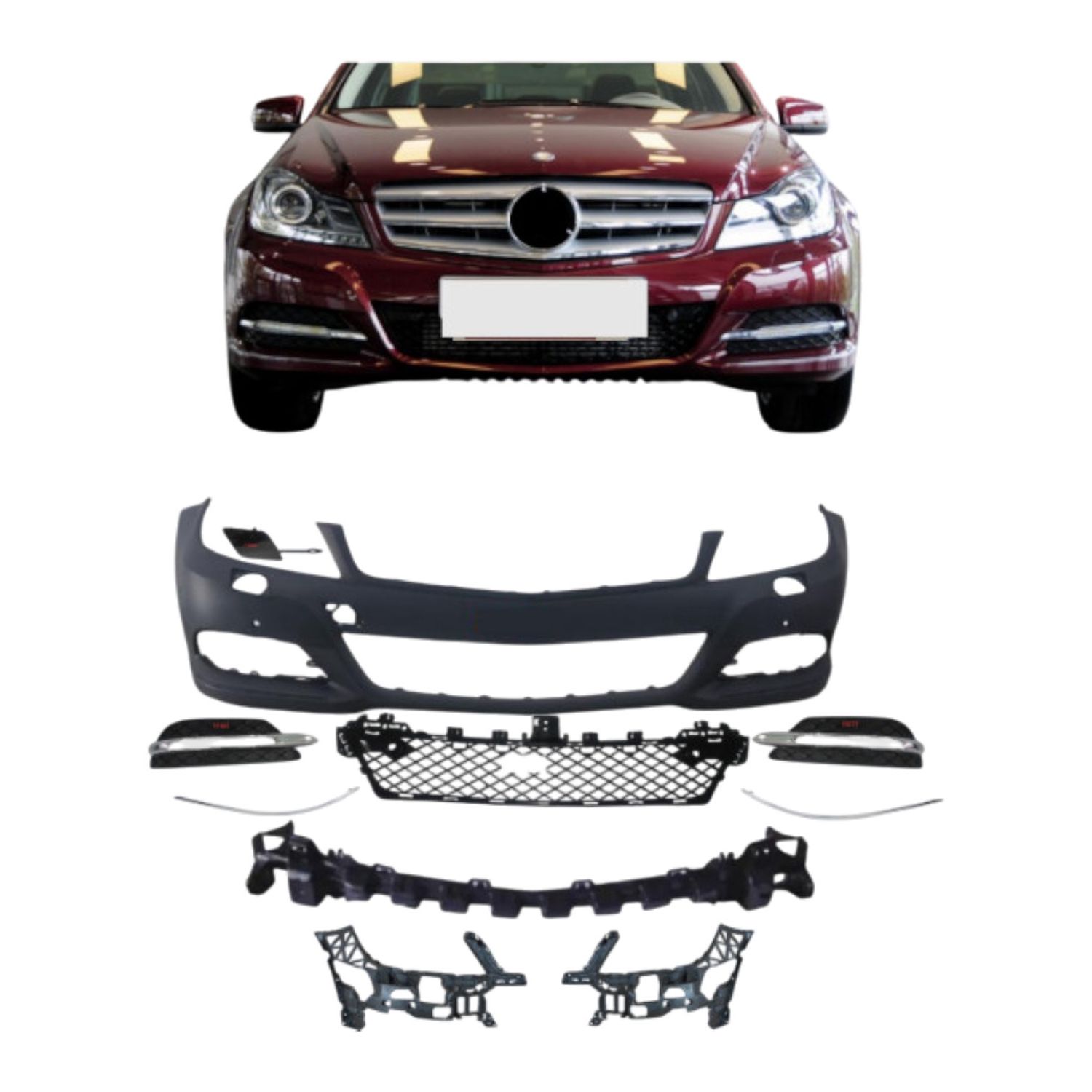 Bumper  Complete Front W204 F/L Classic for Mercedes-Benz C-Class