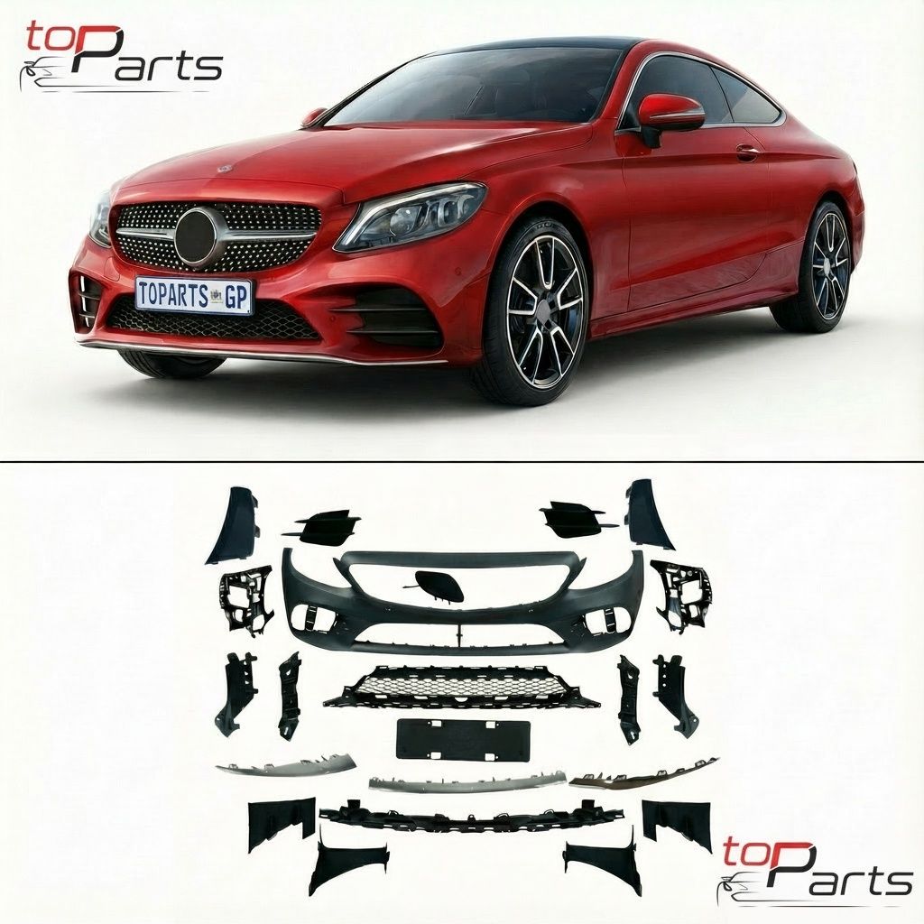Bumper Complete Front W205 F/L AMG for Mercedes-Benz C-CLASS, Alternate Variantations: W/ PDC