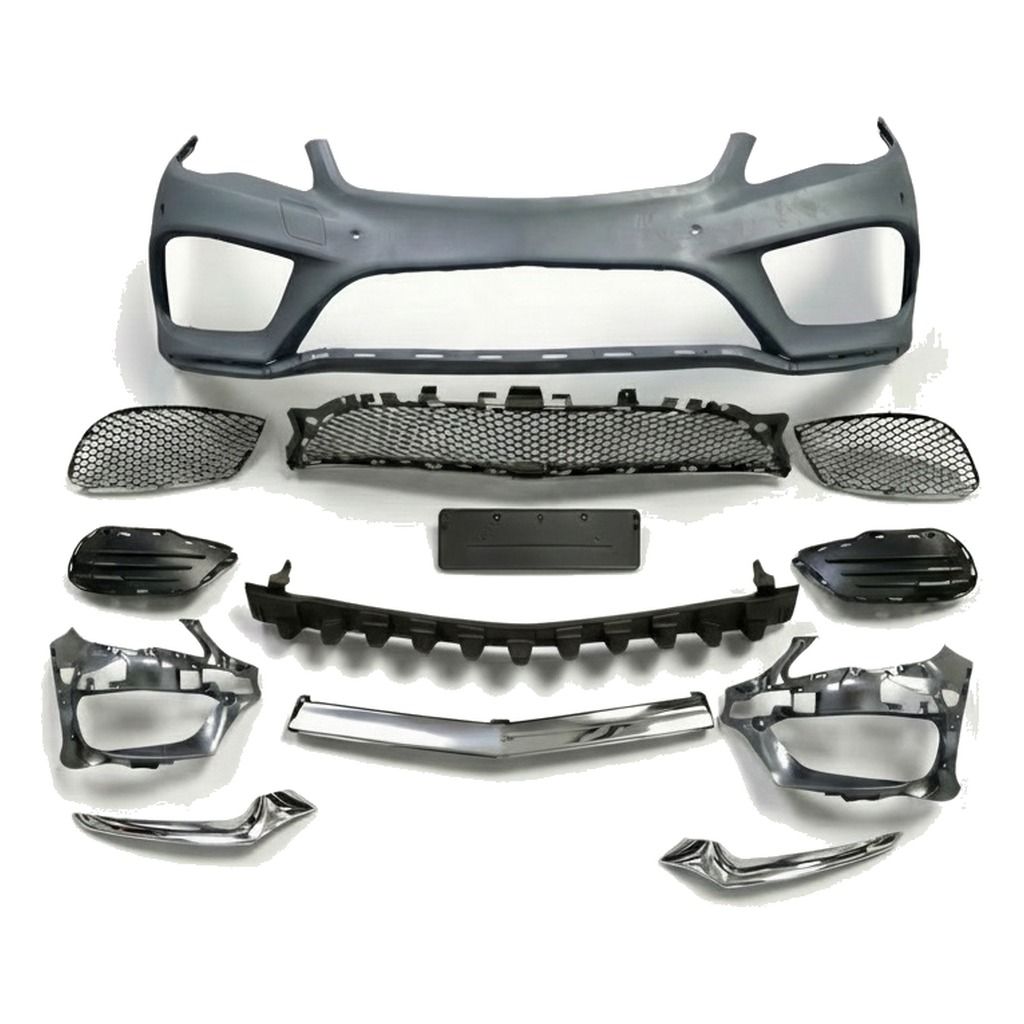 Compatible Complete Front Bumper for Mercedes-Benz E-Class C207 Coupé Facelift AMG Line look (2014–2017), Ref 2078857925, Version: W/PDC