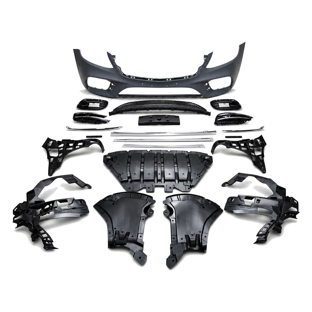 Compatible Complete Front Bumper for Mercedes-Benz S-Class W222 Facelift AMG Line look (2017–2020), Ref 2228809500, Version: W/ PDC