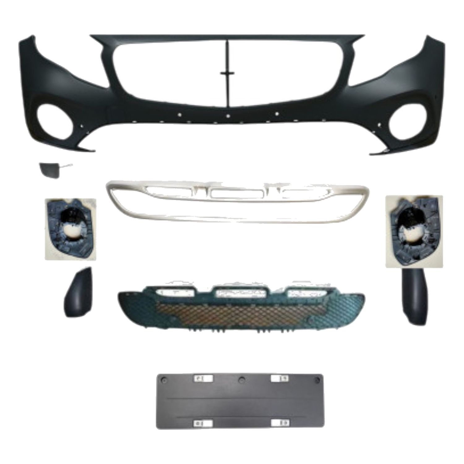Compatible Complete Front Bumper for Mercedes-Benz GLA-Class X156 Facelift Standard trim (2017–2020), Ref 1568803800, Version: W/ PDC