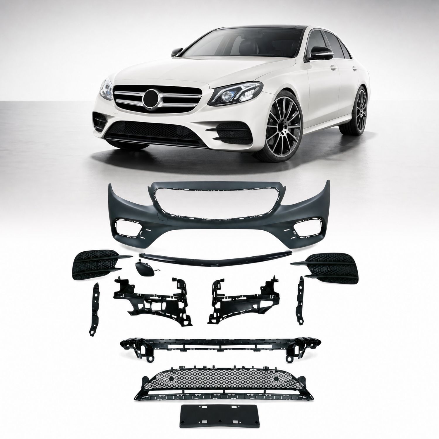 Bumper Complete Front W213 P/F AMG for Mercedes-Benz E-CLASS, Alternate Variantations: W/ PDC