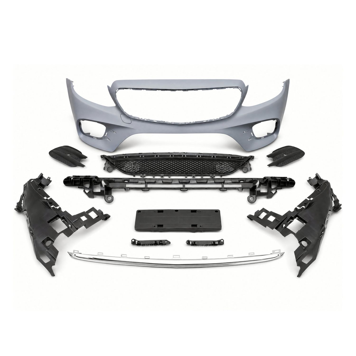 Compatible Complete Front Bumper for Mercedes-Benz E-Class W213 Pre-Facelift AMG Line look (2016–2020), Ref 2138852700, Version: W/ PDC