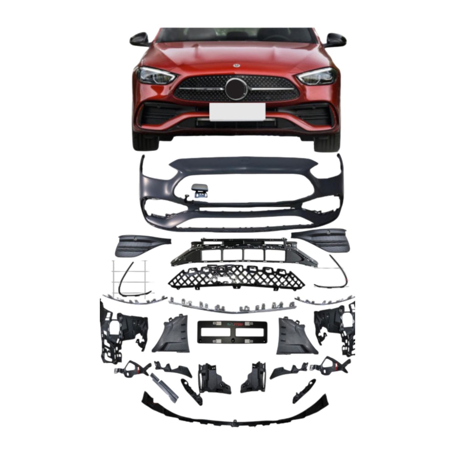 Bumper Complete Front W206 AMG for Mercedes-Benz C-CLASS, Directional Variantions: W/ PDC