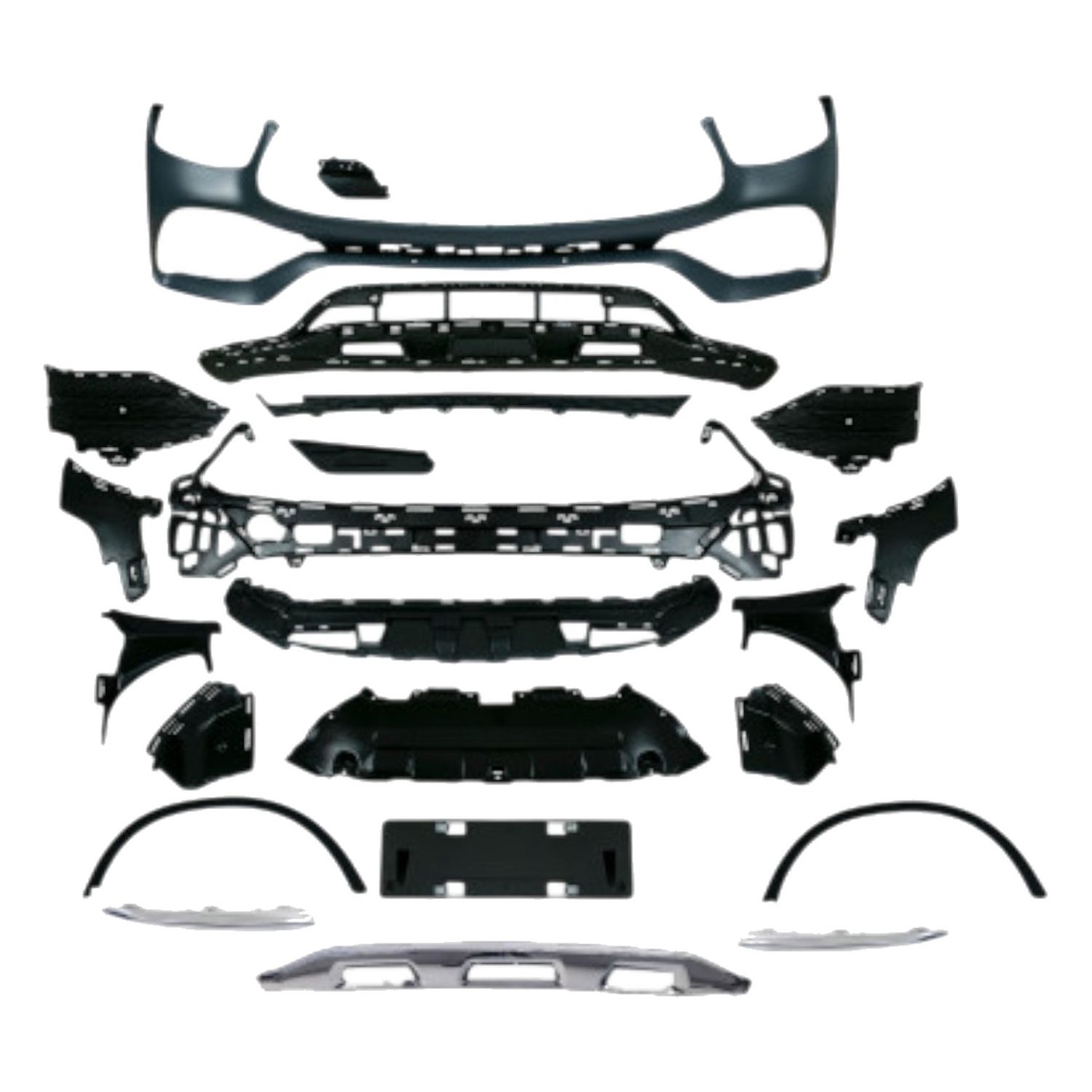 Compatible Complete Front Bumper for Mercedes-Benz GLC-Class X253 Facelift AMG Line look (2019–2022), Ref 2538856204
