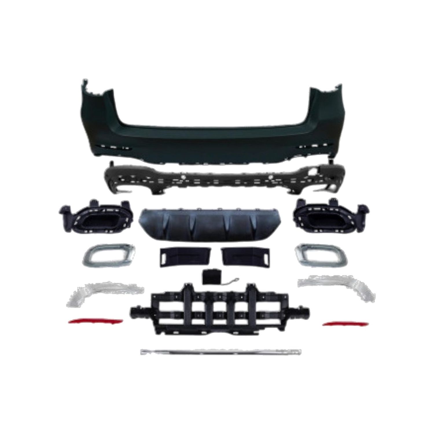 Compatible Complete Rear Bumper for Mercedes-Benz GLC-Class X253 Facelift (2019–2022), Ref 2538800007