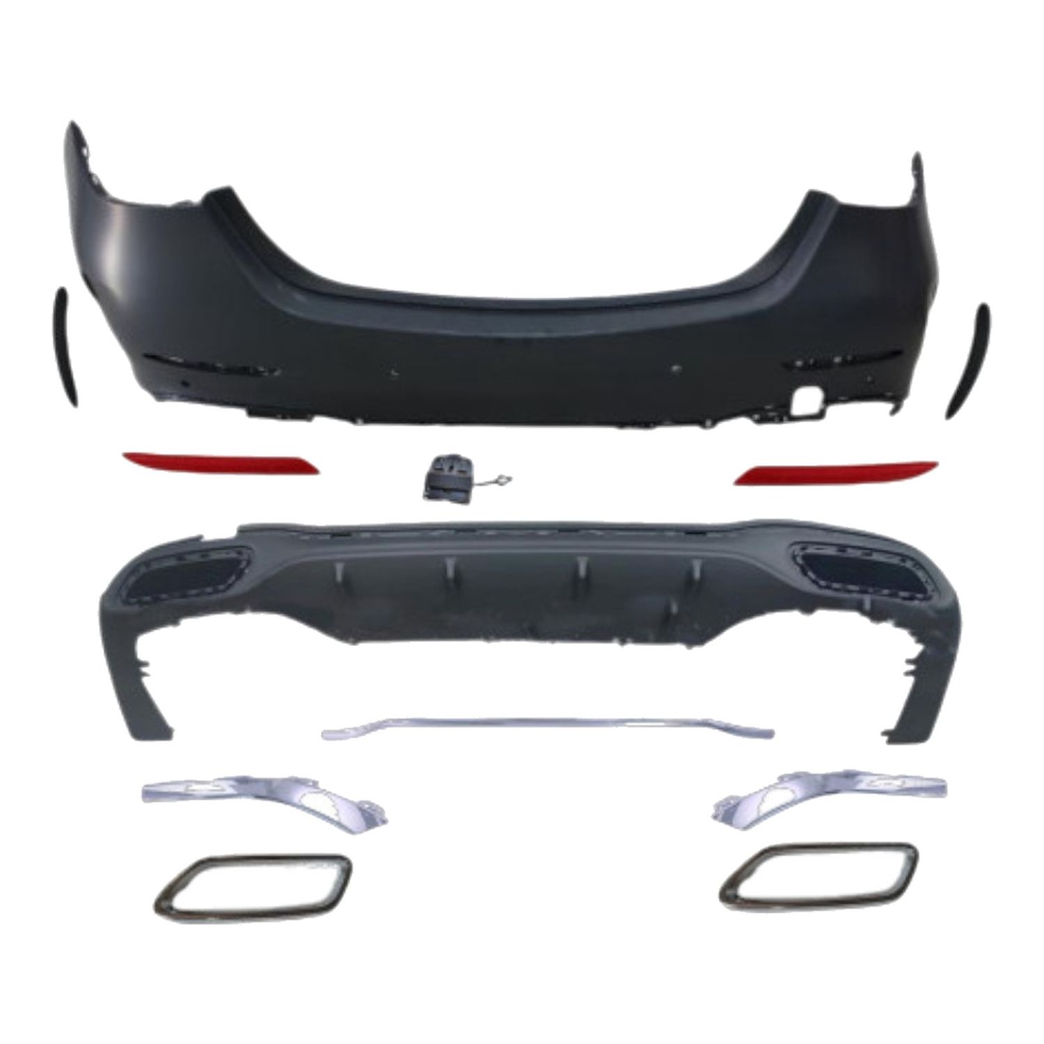 Compatible Complete Rear Bumper for Mercedes-Benz C-Class W206 Sedan, Ref 2068850803