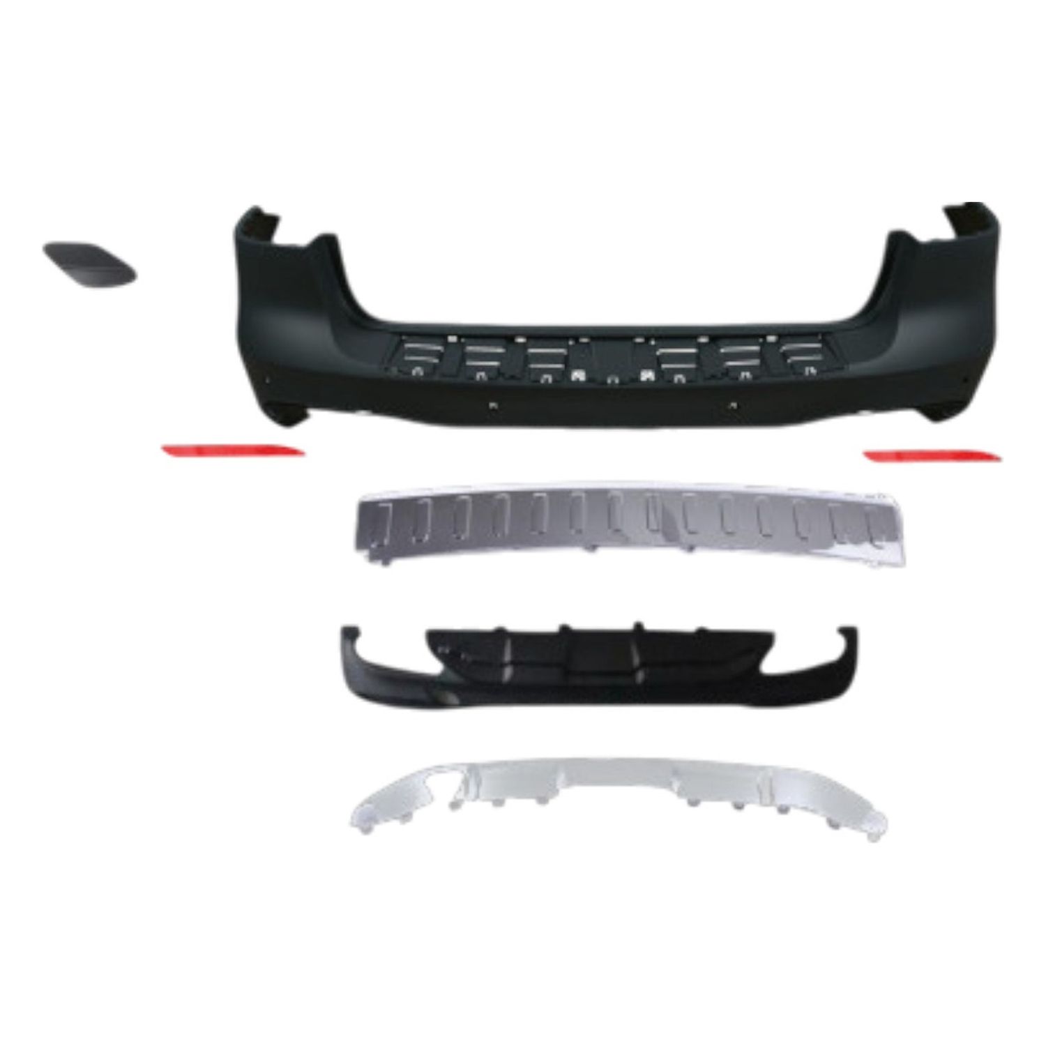 Compatible Complete Rear Bumper for Mercedes-Benz GLE-Class W166, Ref 1668851038
