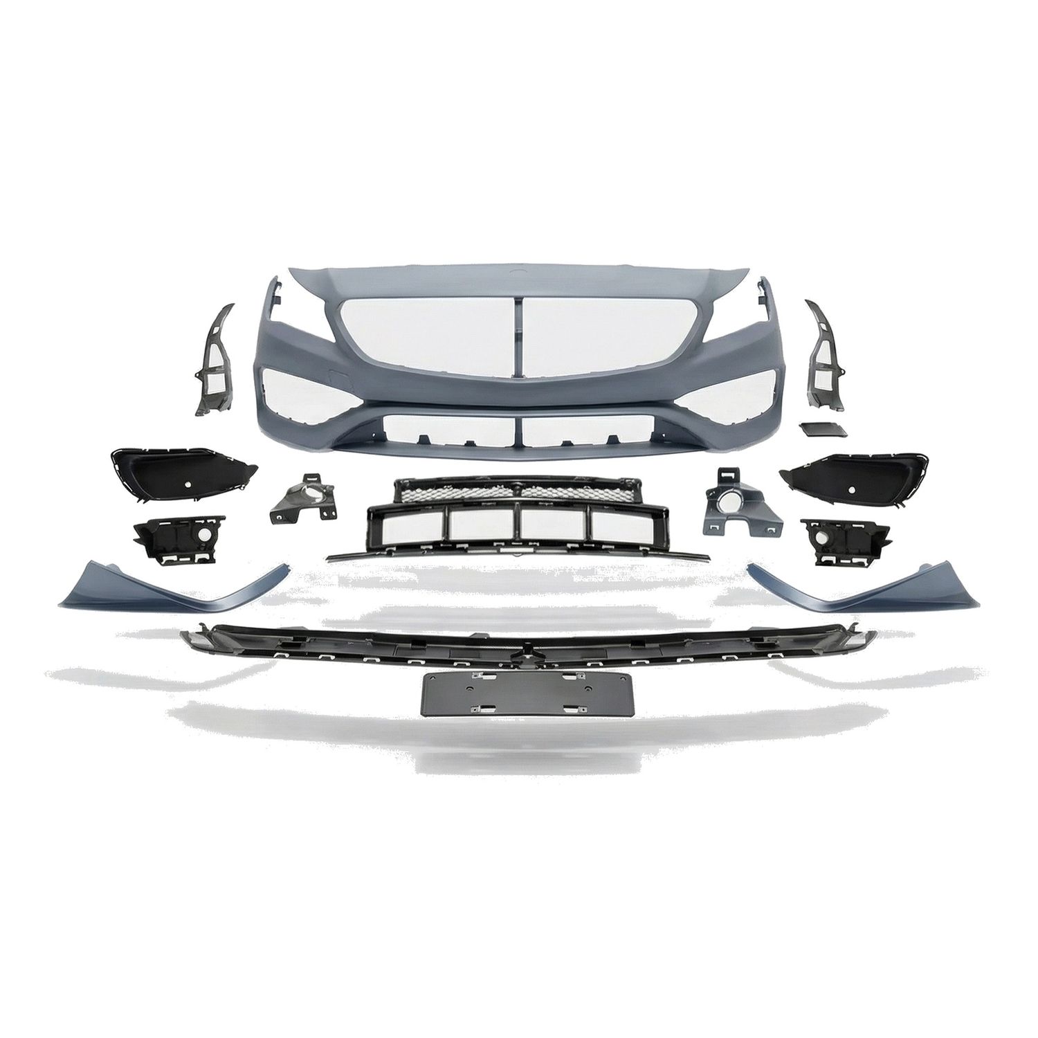 Compatible Complete Front Bumper for Mercedes-Benz CLA-Class C117 Facelift AMG Line look, Ref 1178802301