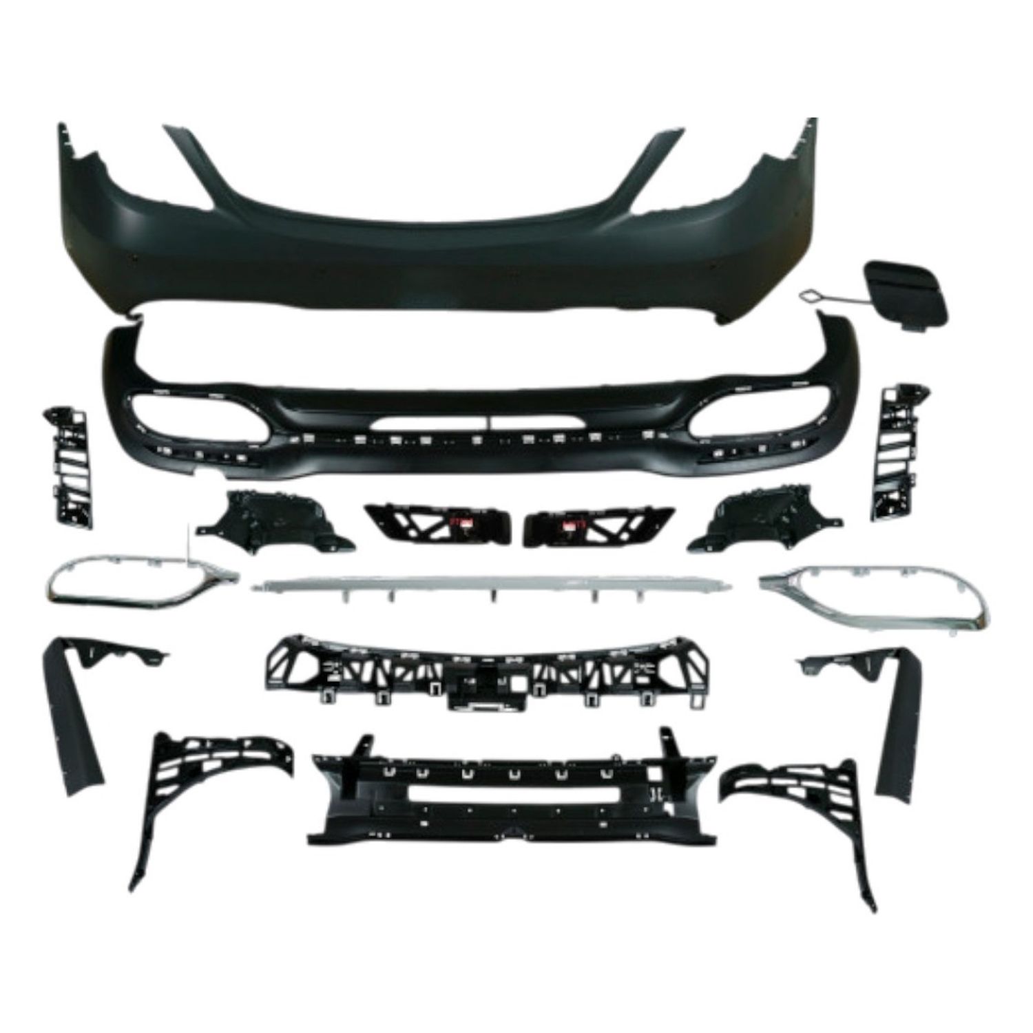 Compatible Complete Rear Bumper for Mercedes-Benz S-Class W222, Ref 2228852001
