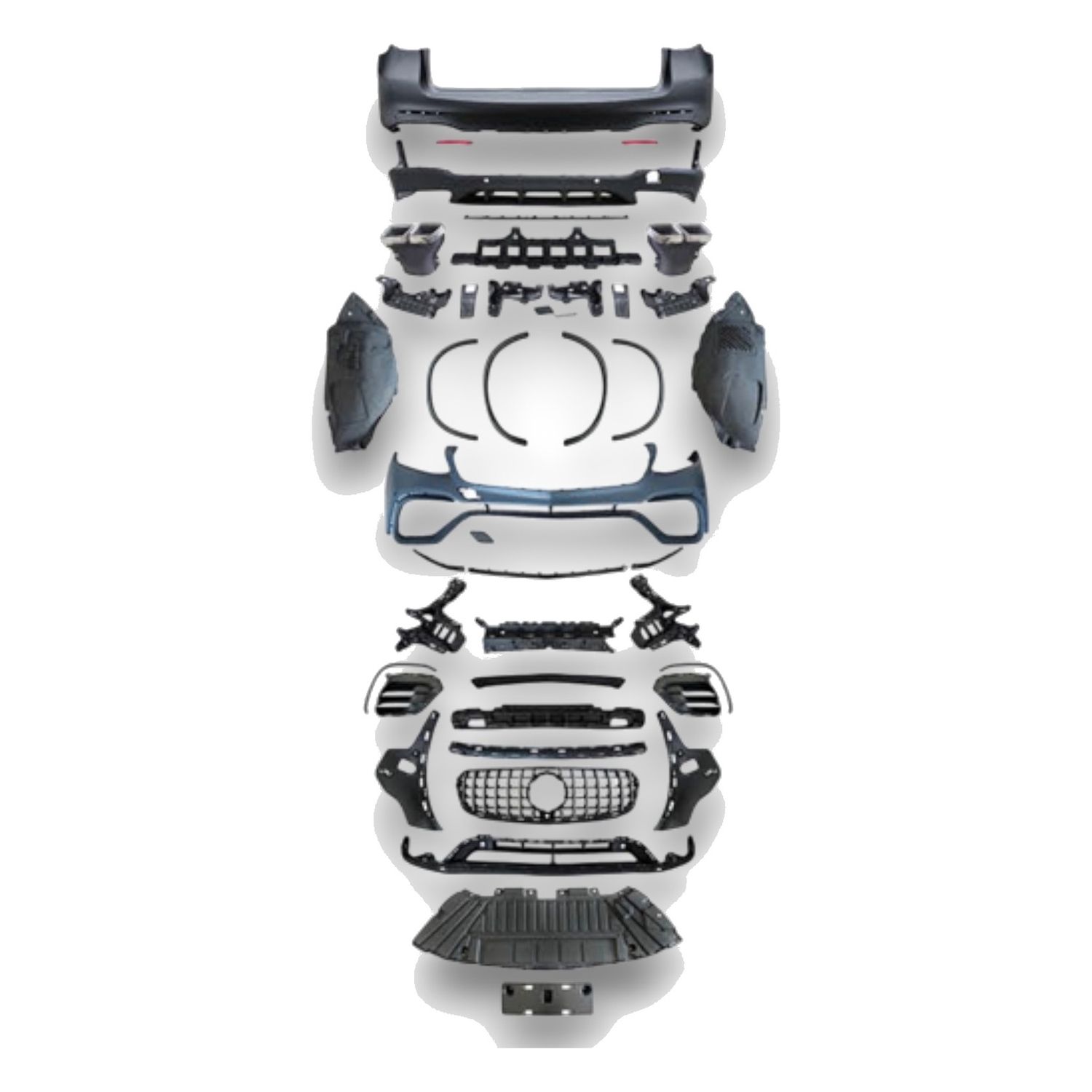Compatible Bumper Kit Complete GLC63 for Mercedes-Benz GLC-Class X253 AMG Line look