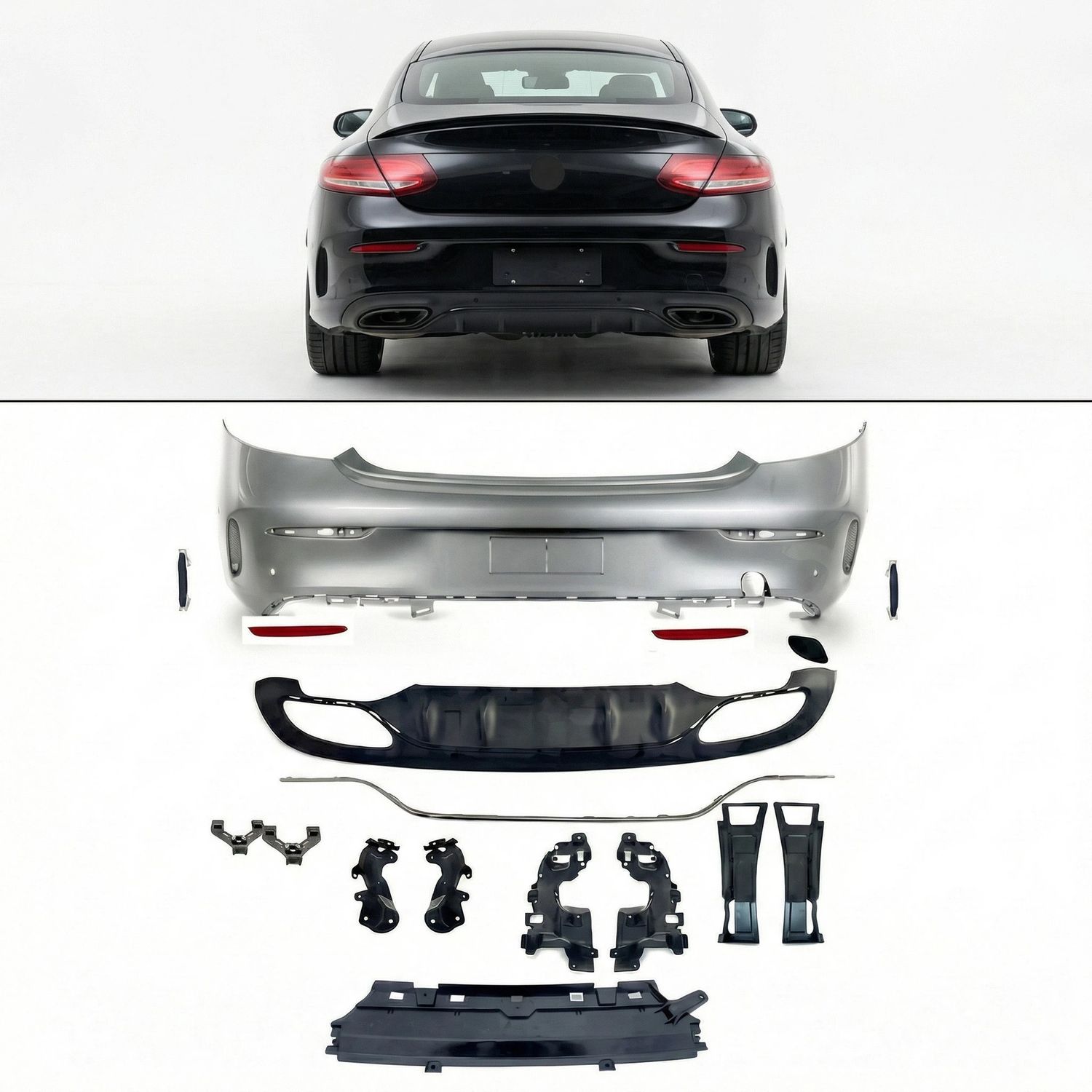 Bumper Complete Rear W205 Coupe for Mercedes-Benz C-Class