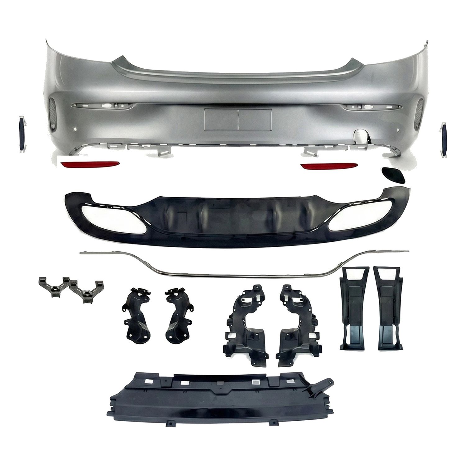 Compatible Complete Rear Bumper for Mercedes-Benz C-Class Coupe C205 AMG Line look, Ref 2058802206
