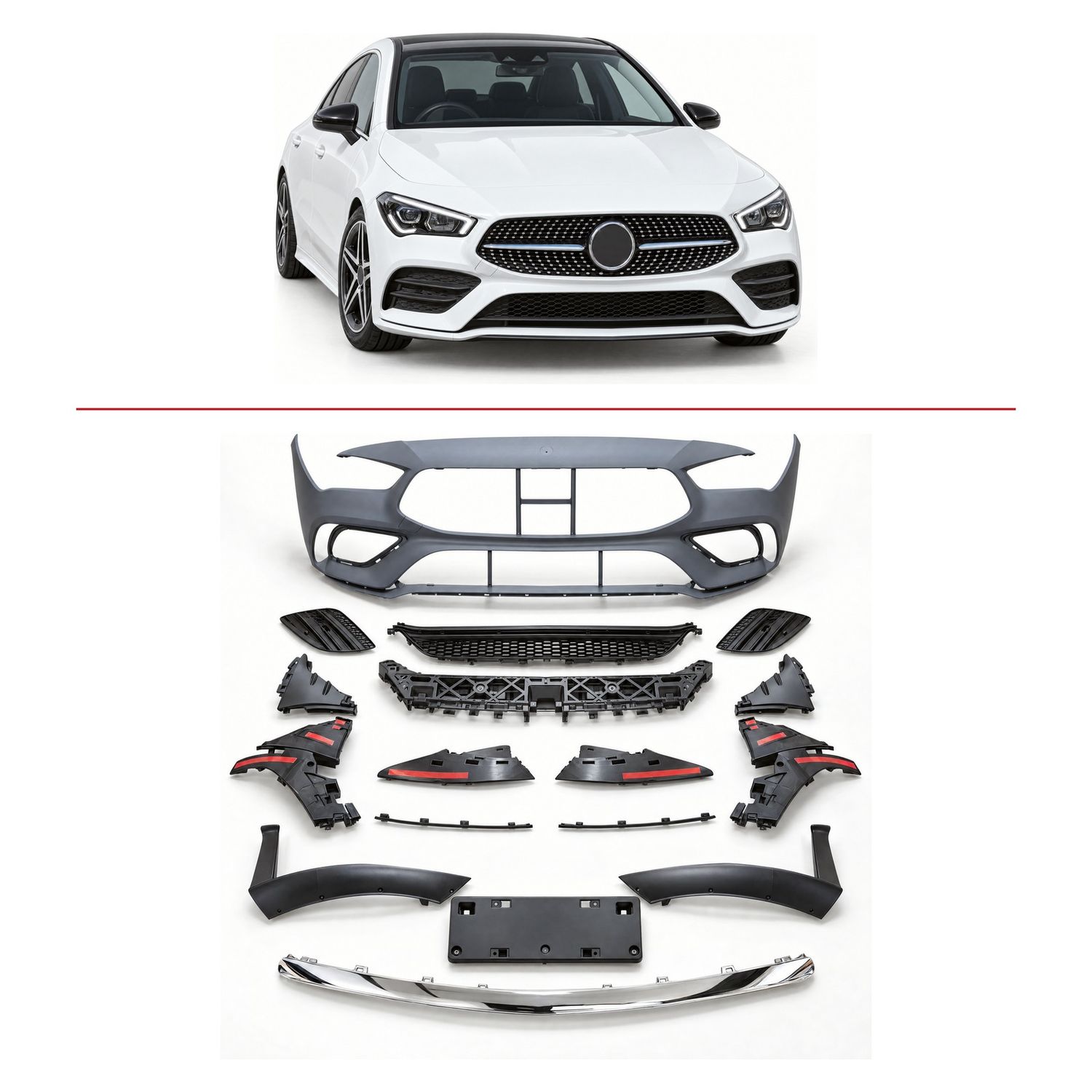 Compatible Complete Front Bumper for Mercedes-Benz CLA-Class C118