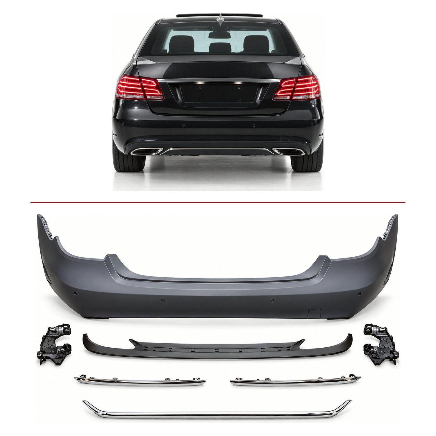 Bumper Rear Complete W212 F/L AVG for Mercedes-Benz E-CLASS