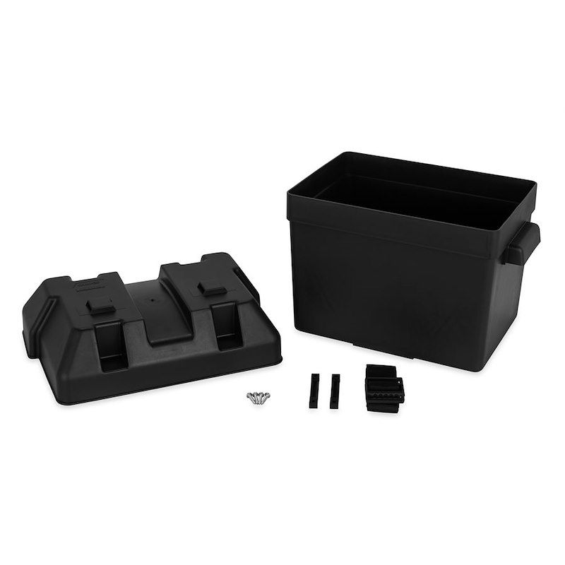 Battery Box – Fits Group 24 Batteries, Includes Tie Down Strap/Securing Brackets