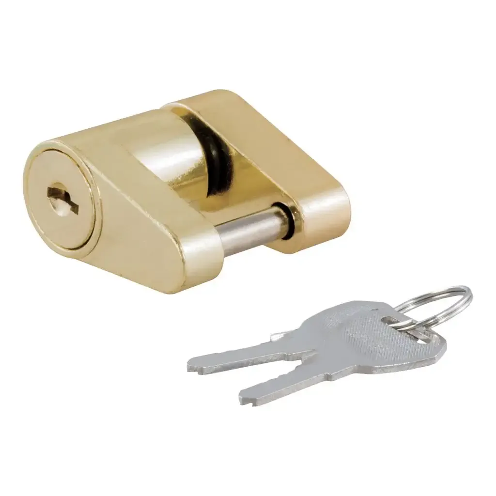 Coupler Lock (1/4 Coupler Lock (1/4" Pin, 3/4" Latch Span, Padlock, Brass-Plated)