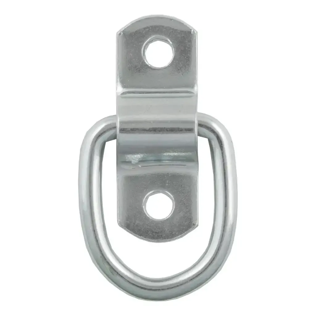 1" x 1-1/4" Surface-Mounted Tie-Down D-Ring (1,200 lbs, Clear Zinc)