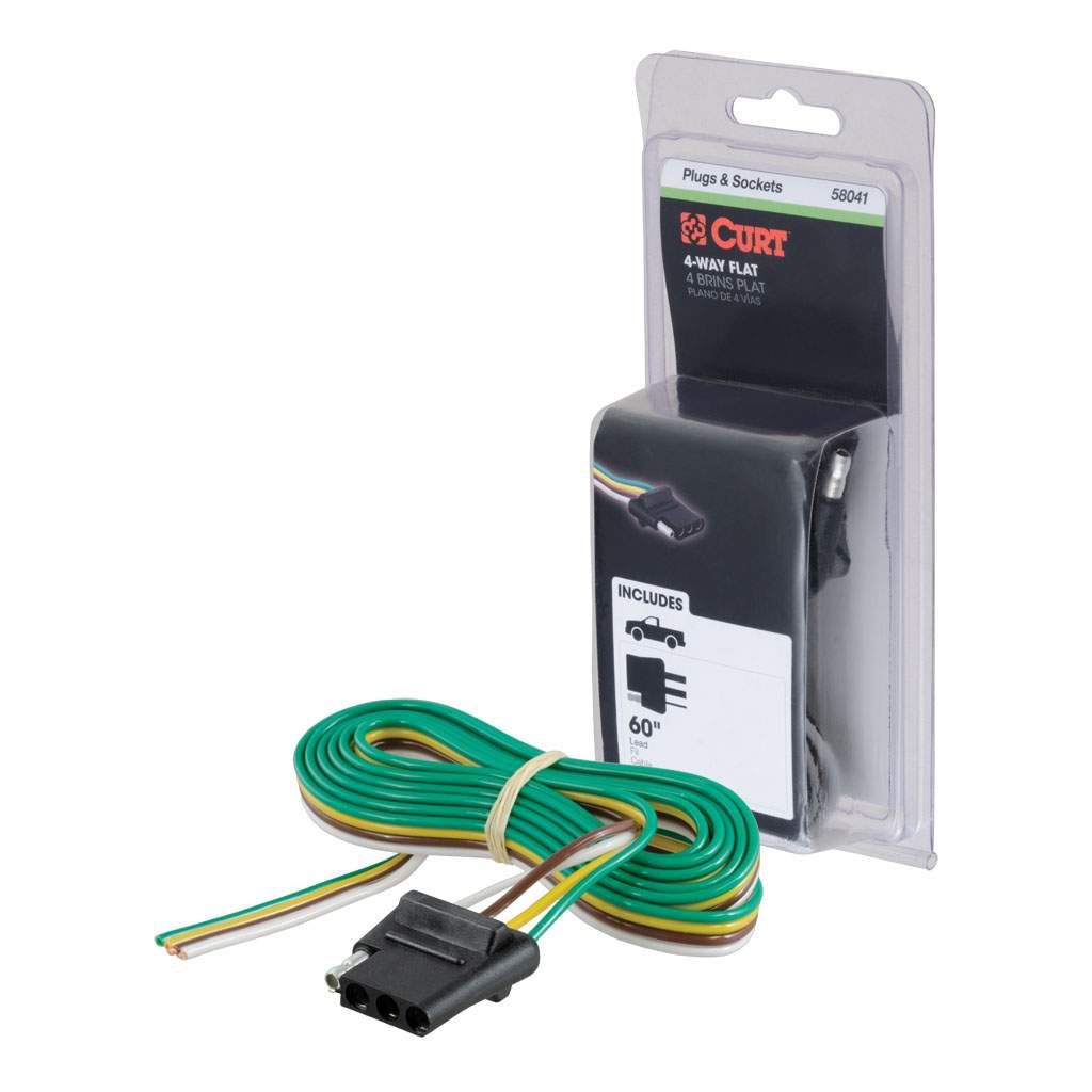 4-Way Flat Connector Socket with 60 4-Way Flat Connector Socket with 60" Wires (Vehicle Side, Packaged)