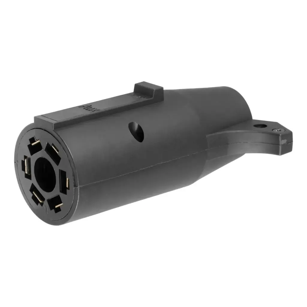 Adapter (7-Way RV Blade to 6-Way Round Trailer, Center Pin Auxiliary) Adapter (7-Way RV Blade to 6-Way Round Trailer, Center Pin Auxiliary)