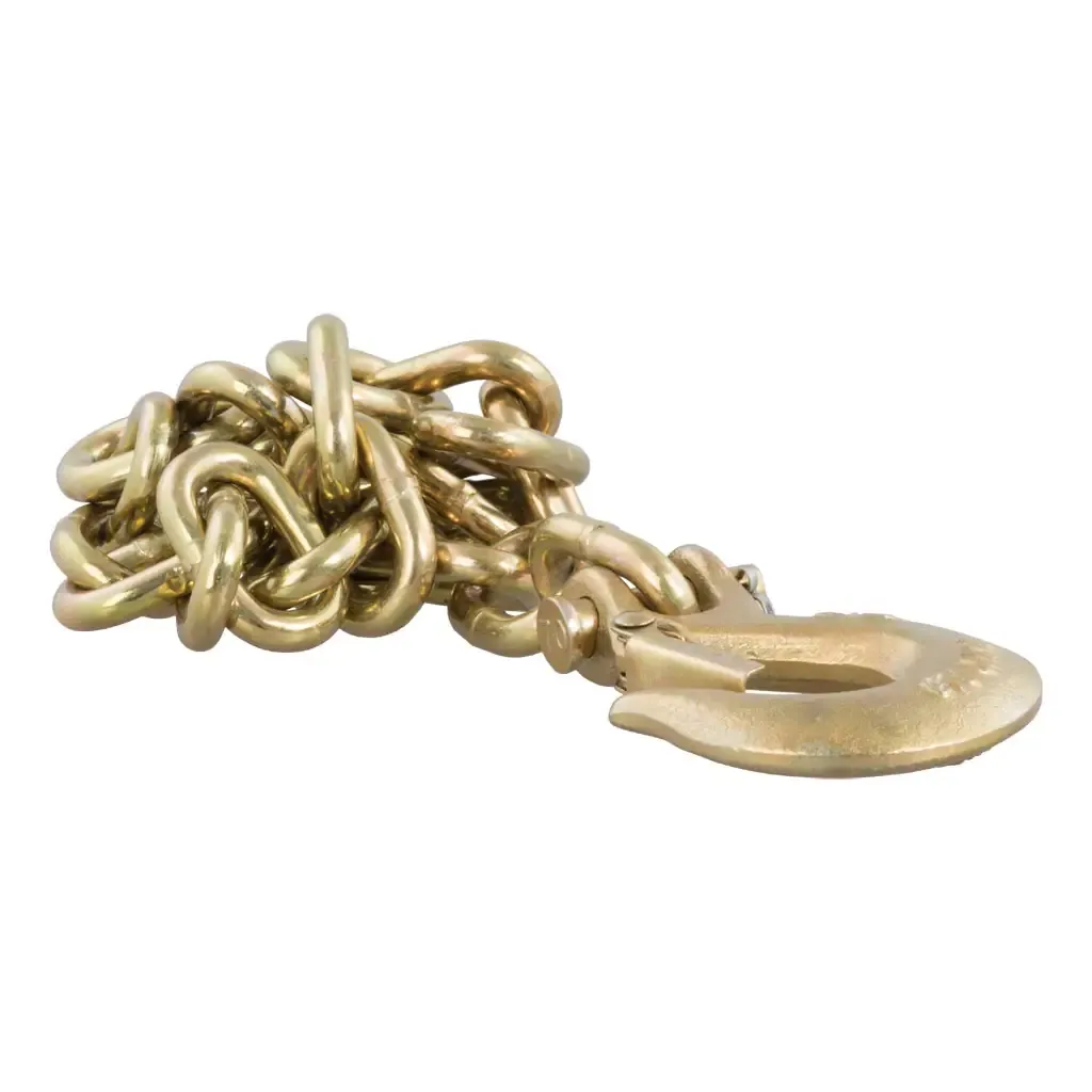 35 35" Safety Chain with 1 Clevis Hook (18,800 lbs, Yellow Zinc)