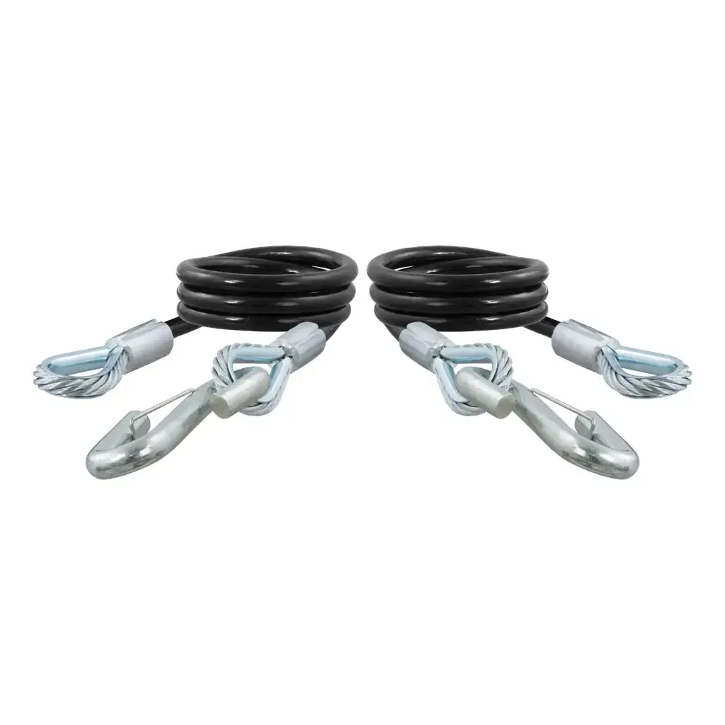 44" Safety Cables with 2 Snap Hooks (7,500 lbs, Vinyl-Coated, 2-Pack)