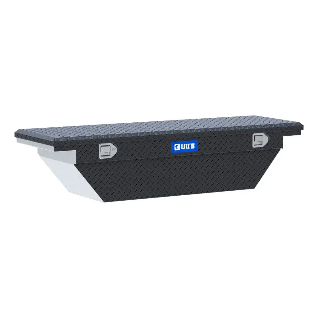 Matte Black Aluminum 63" Angled Truck Tool Box, Low Profile (LTL Shipping Only)