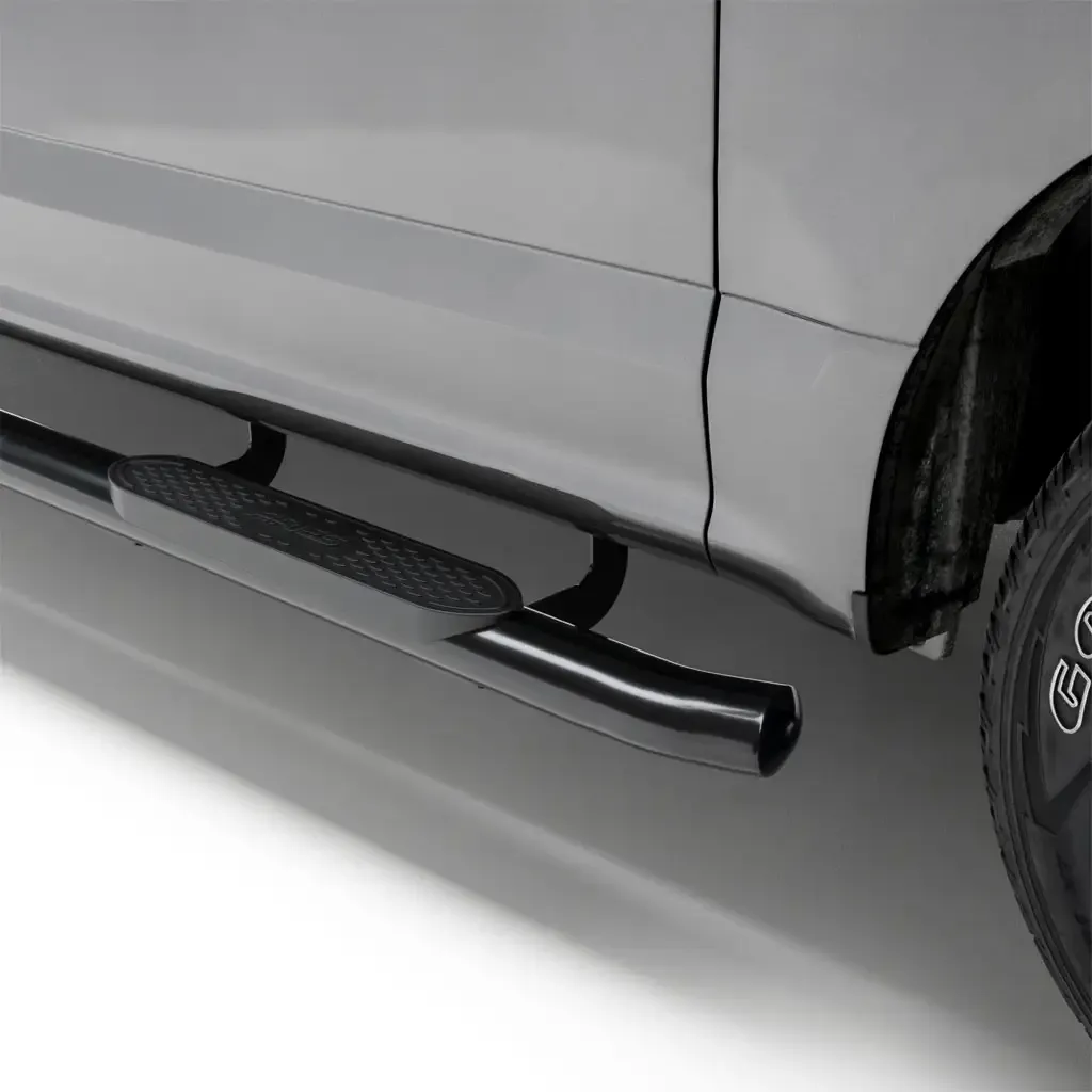 4" Black Steel Oval Side Bars, Select Chevrolet Colorado, GMC Canyon Crew Cab