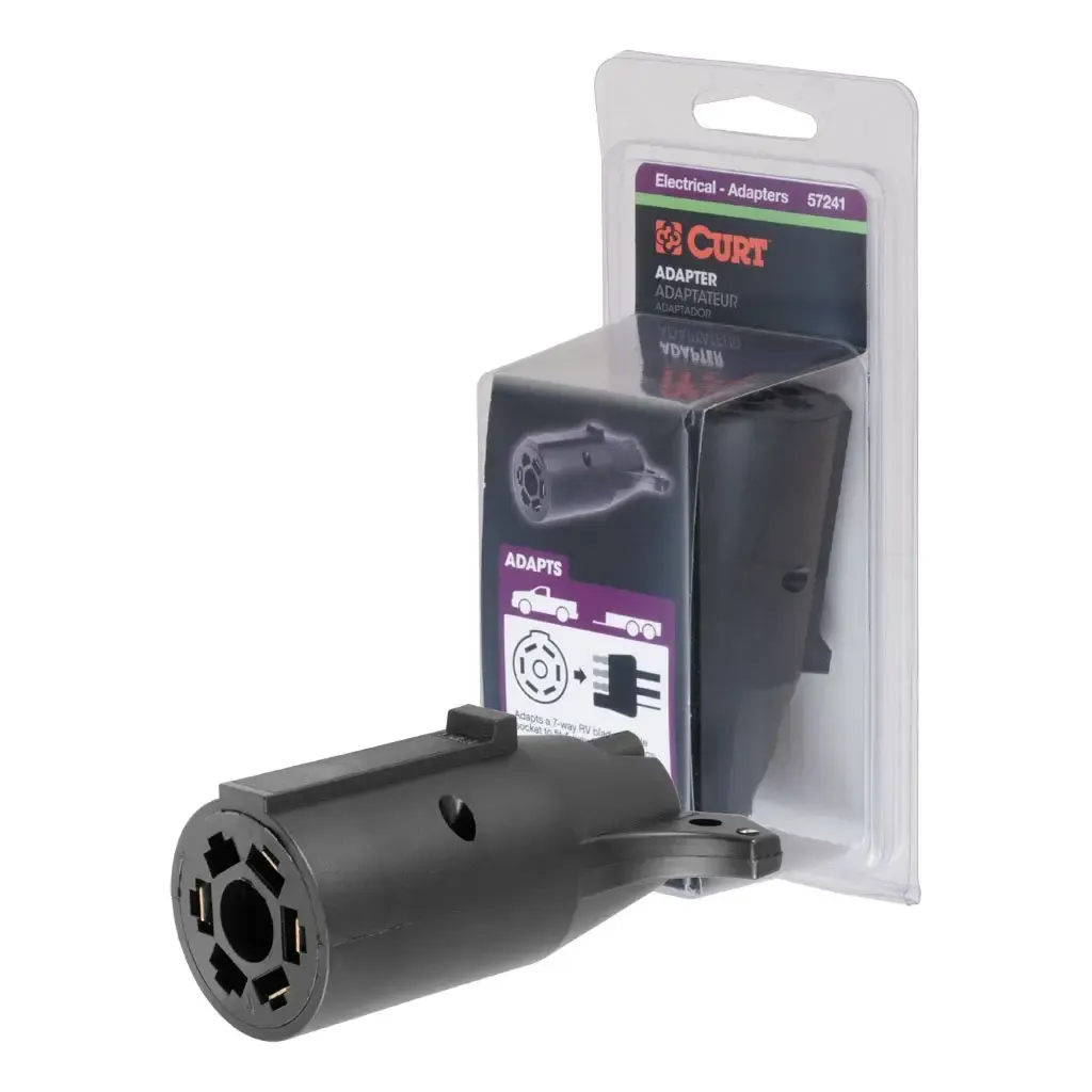 Electrical Adapter (7-Way RV Blade Vehicle to 4-Flat Trailer, Packaged) Electrical Adapter (7-Way RV Blade Vehicle to 4-Flat Trailer, Packaged)