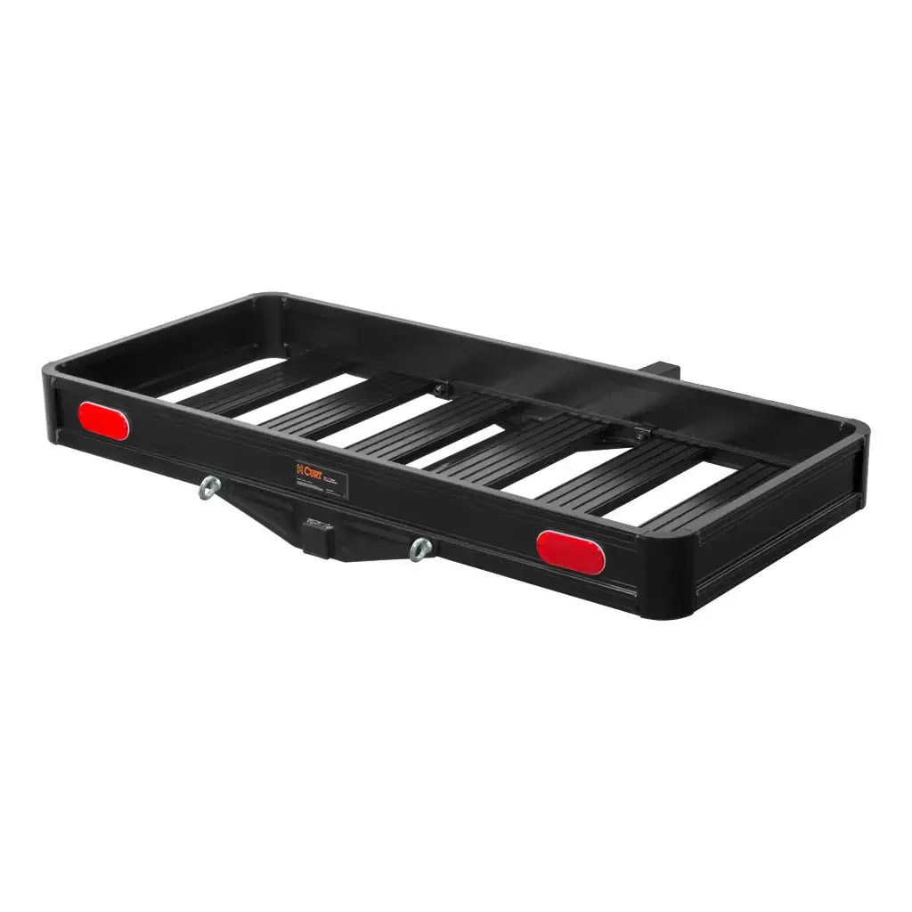 49 49" x 22" Black Aluminum Basket Cargo Carrier (Fixed 2" Shank, 500 lbs.)