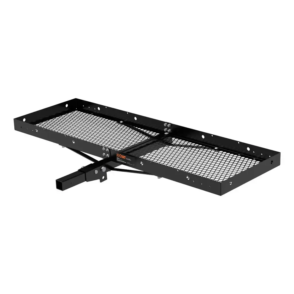 60 60" x 20" Black Steel Tray Cargo Carrier (Folding 2" Shank, 500 lbs.)