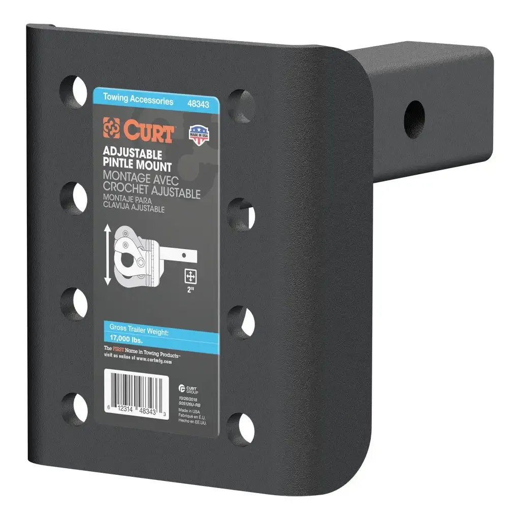 Adjustable Pintle Mount (2 Adjustable Pintle Mount (2" Shank, 17,000 lbs., 7-1/4" High, 6" Long)