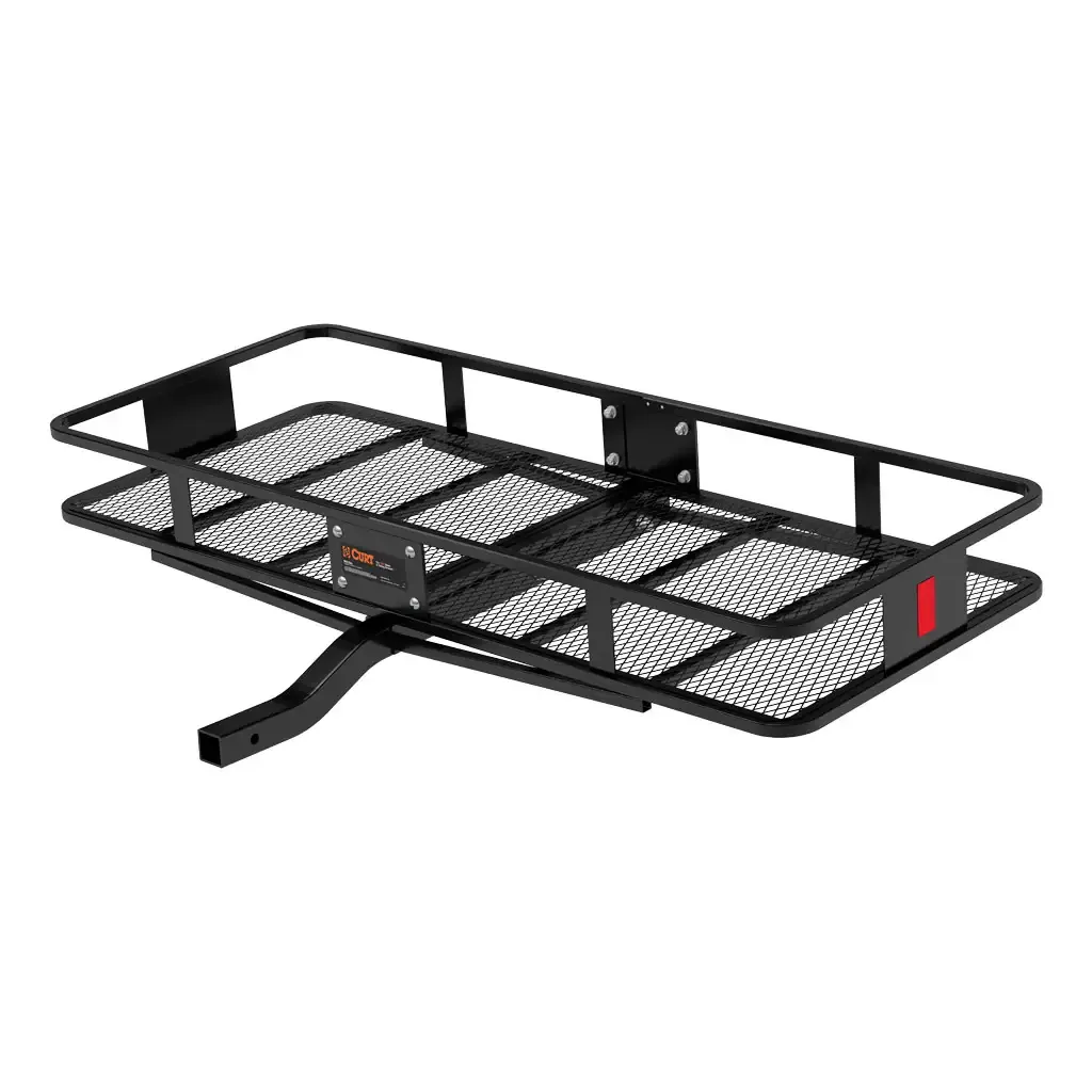 60 60" x 24" Black Steel Basket Cargo Carrier (Fixed 2" Shank, 500 lbs.)