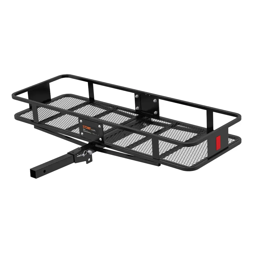 60 60" x 20" Black Steel Basket Cargo Carrier (Folding 2" Shank, 500 lbs.)