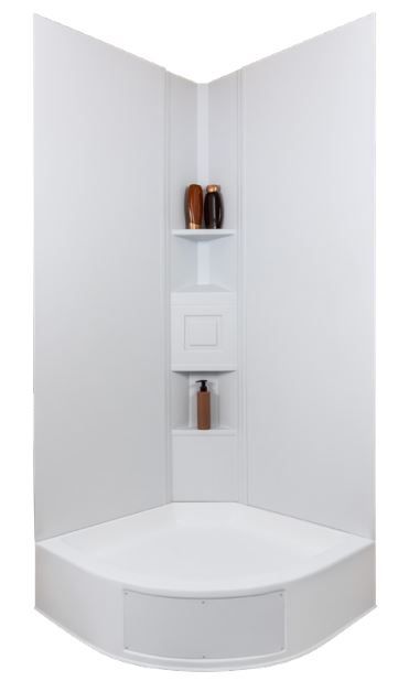 Icon 15227 Shower Surround; 2 Piece Design; 72 Inch x 27 Inch Neo Angle Shower;