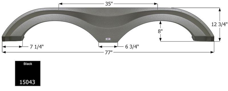Icon 15043 Fender Skirt; Tandem Axle; Fits Various Grand Design Brands Including