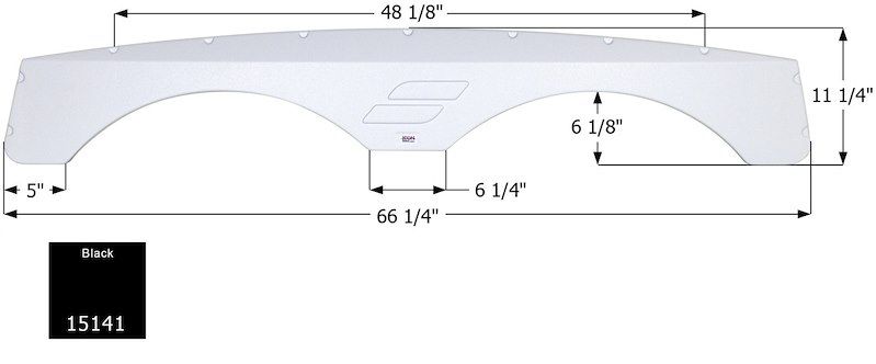 Icon 15141 Tandem Axle 66-1/4 Inch Length x 11-1/4 Inch Height Black ABS Plastic
