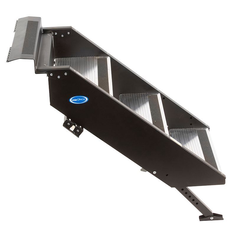 MOR/ryde STP-207 Entry Step; Gen 2; 3 Manual Folding Steps; Threshold Height Of MOR/ryde STP-207 Entry Step; Gen 2; 3 Manual Folding Steps; Threshold Height Of