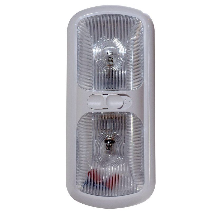 Valterra DG71251VP Dome Light; Diamond Group; Double Euro Style Light; Clear Len