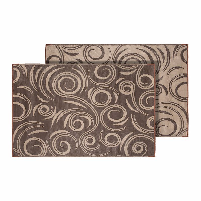 Faulkner 68859 Patio Mat; Swirl Design; 68 Inch Length x 36 Inch Width; Brown/ B