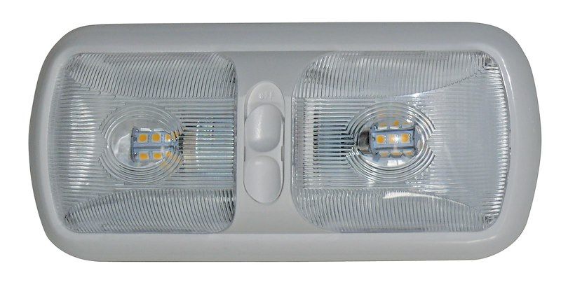 Valterra DG724061VP Dome Light - LED; Diamond Group; Double Euro Style Light; Cl