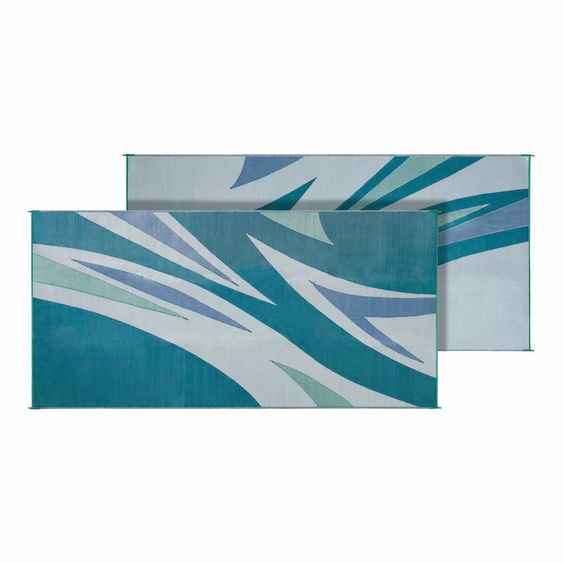 Faulkner 46294 Patio Mat; Summer Waves Design; 20 Foot Length x 8 Foot Width; Gr