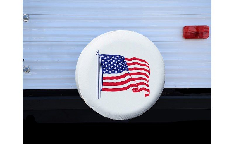 Adco 1783 Spare Tire Cover; Fits 31-1/4 Inch Diameter Tires; US Flag Printed Des