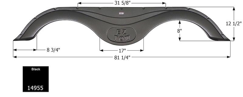 Icon (I6S) 14955 Fender Skirt Tandem Axle 81-1/4 Inch Length x 12-1/2 Inch