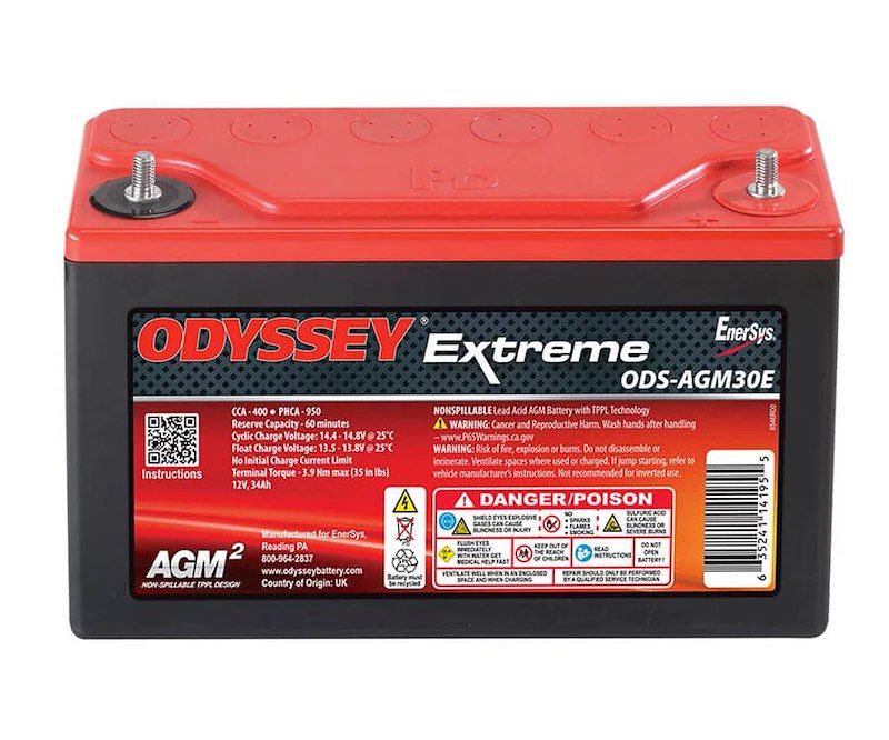 Odyssey Battery (O22) ODS-AGM30E Battery Extreme Series AGM Absorbed Glass Mat