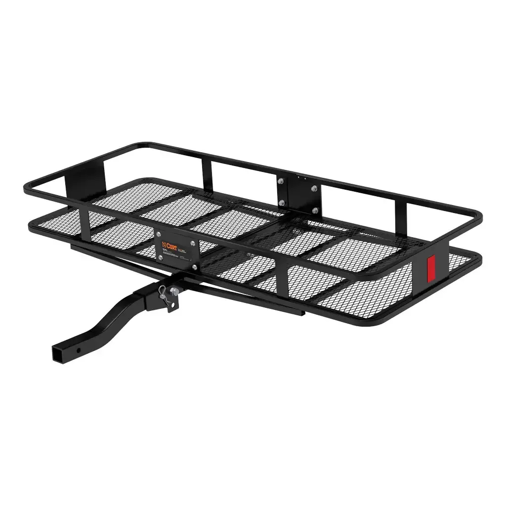 60 60" x 24" Black Steel Basket Cargo Carrier (Folding 2" Shank, 500 lbs.)