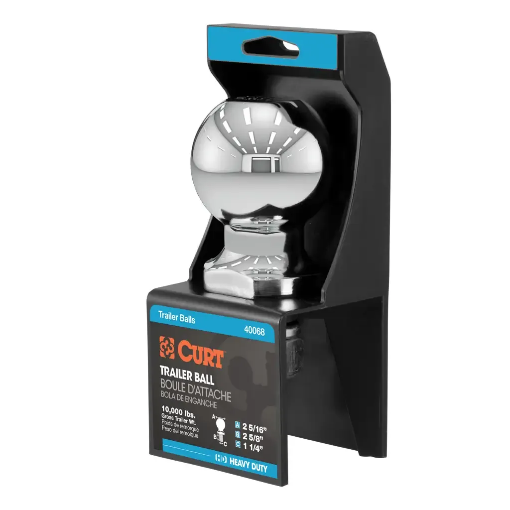 2-5/16 2-5/16" Trailer Ball (1-1/4" x 2-5/8" Shank, 10,000 lbs., Chrome, Packaged)